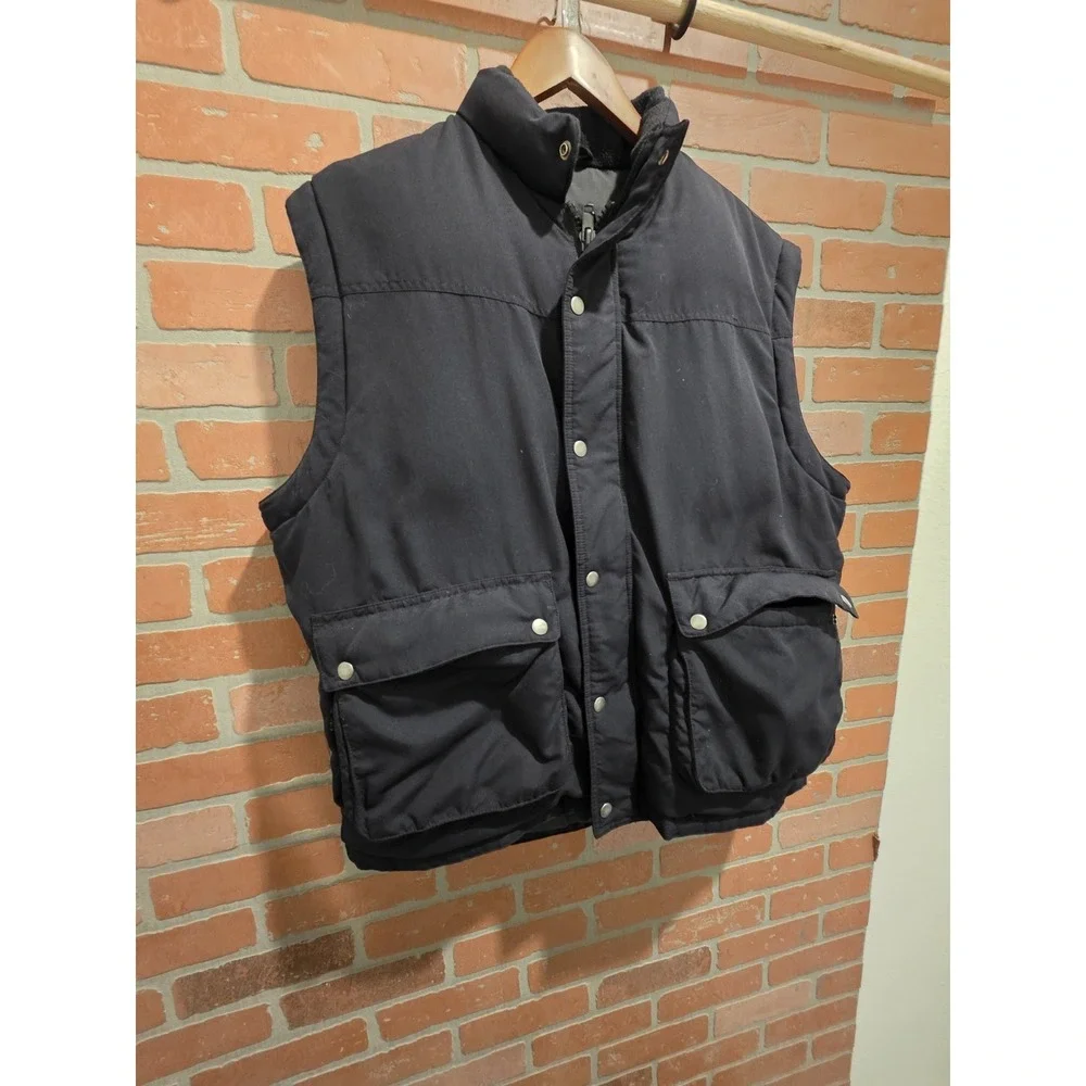Walls Ranch Wear Vintage Vest Large Long Black Nylon Ranch Outdoors Cowboy Rodeo - Picture 4 of 14